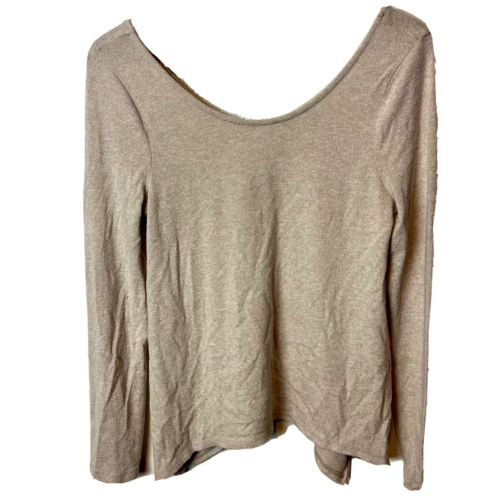 Akemi + kin oatmeal shark bite sweater size medium Anthropologie long sleeve